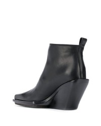 schwarze Leder Stiefeletten von Ann Demeulemeester