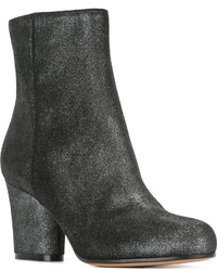 schwarze Leder Stiefeletten von Maison Margiela