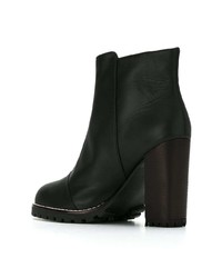 schwarze Leder Stiefeletten von Sarah Chofakian