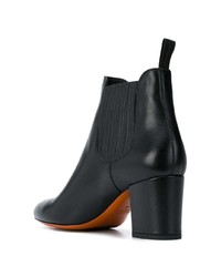 schwarze Leder Stiefeletten von Santoni