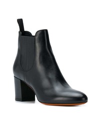 schwarze Leder Stiefeletten von Santoni