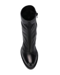 schwarze Leder Stiefeletten von Ann Demeulemeester