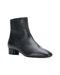 schwarze Leder Stiefeletten von Salvatore Ferragamo