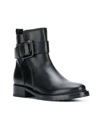 schwarze Leder Stiefeletten von Lanvin