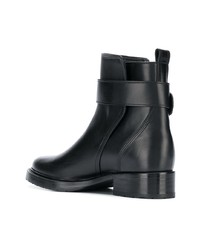 schwarze Leder Stiefeletten von Lanvin