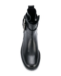 schwarze Leder Stiefeletten von Lanvin