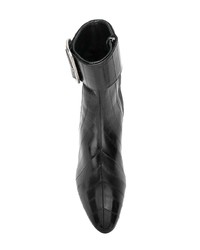 schwarze Leder Stiefeletten von Saint Laurent