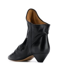 schwarze Leder Stiefeletten von Isabel Marant