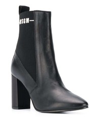 schwarze Leder Stiefeletten von MSGM