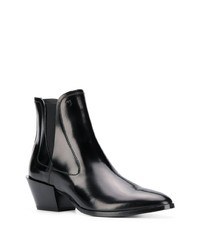 schwarze Leder Stiefeletten von Tod's