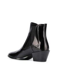 schwarze Leder Stiefeletten von Tod's