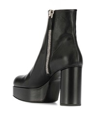 schwarze Leder Stiefeletten von Jil Sander