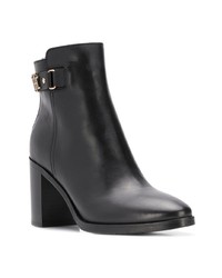 schwarze Leder Stiefeletten von Tommy Hilfiger