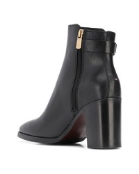 schwarze Leder Stiefeletten von Tommy Hilfiger