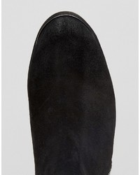 schwarze Leder Stiefeletten von Asos
