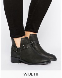 schwarze Leder Stiefeletten von Asos