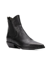 schwarze Leder Stiefeletten von Officine Creative