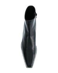 schwarze Leder Stiefeletten von Ann Demeulemeester