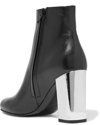 schwarze Leder Stiefeletten von Saint Laurent