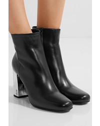 schwarze Leder Stiefeletten von Saint Laurent