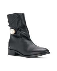 schwarze Leder Stiefeletten von Jimmy Choo