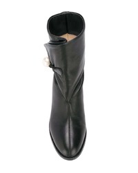 schwarze Leder Stiefeletten von Jimmy Choo