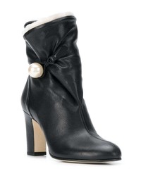 schwarze Leder Stiefeletten von Jimmy Choo