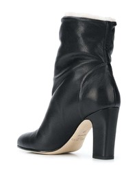 schwarze Leder Stiefeletten von Jimmy Choo