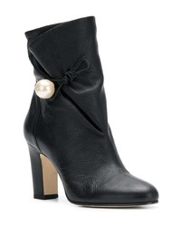 schwarze Leder Stiefeletten von Jimmy Choo