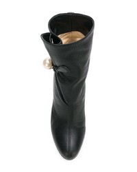 schwarze Leder Stiefeletten von Jimmy Choo