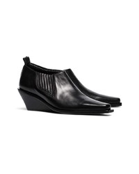 schwarze Leder Stiefeletten von Ann Demeulemeester