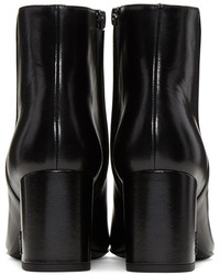 schwarze Leder Stiefeletten von Saint Laurent