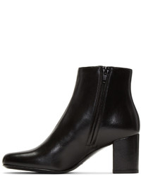 schwarze Leder Stiefeletten von Saint Laurent