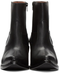 schwarze Leder Stiefeletten von Vetements