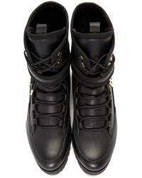 schwarze Leder Stiefeletten von Jimmy Choo