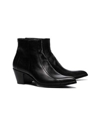 schwarze Leder Stiefeletten von Saint Laurent