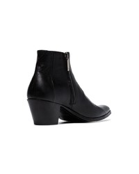 schwarze Leder Stiefeletten von Saint Laurent