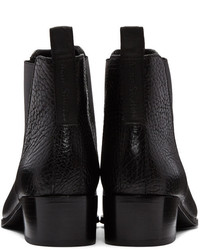 schwarze Leder Stiefeletten von Acne Studios