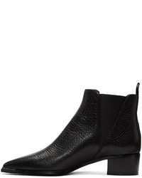 schwarze Leder Stiefeletten von Acne Studios