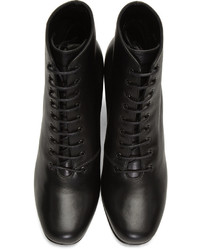 schwarze Leder Stiefeletten von Saint Laurent