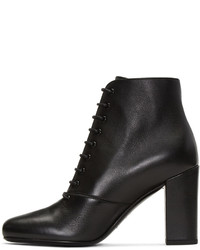 schwarze Leder Stiefeletten von Saint Laurent