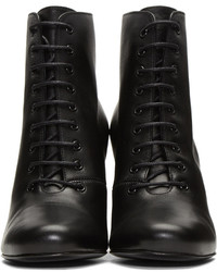 schwarze Leder Stiefeletten von Saint Laurent