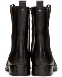 schwarze Leder Stiefeletten von Maison Margiela