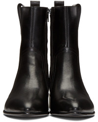 schwarze Leder Stiefeletten von Maison Margiela