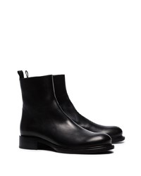 schwarze Leder Stiefeletten von Ann Demeulemeester