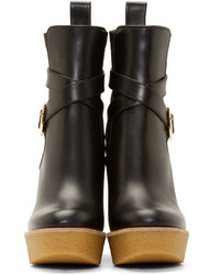 schwarze Leder Stiefeletten von Chloé