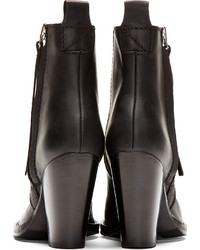 schwarze Leder Stiefeletten von Acne Studios