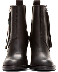 schwarze Leder Stiefeletten von Acne Studios