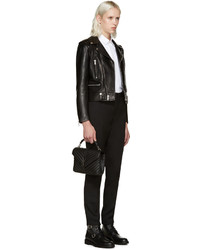 schwarze Leder Stiefeletten von Saint Laurent