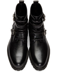 schwarze Leder Stiefeletten von Saint Laurent